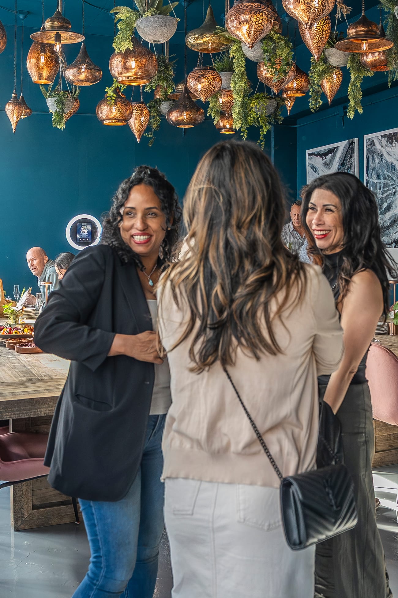 Guests laughing together mid-party